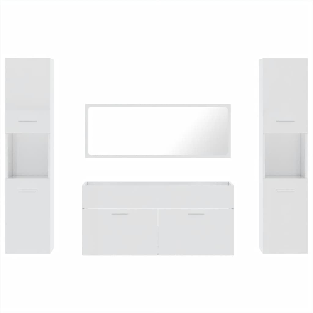 vidaXL Ensemble de meubles de salle de bain 4 pcs blanc brillant