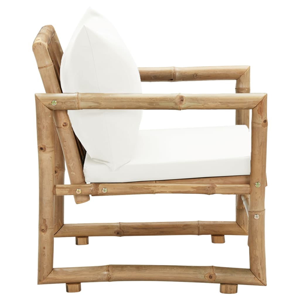 vidaXL Chaises de jardin 2 pcs avec coussins et oreillers Bambou