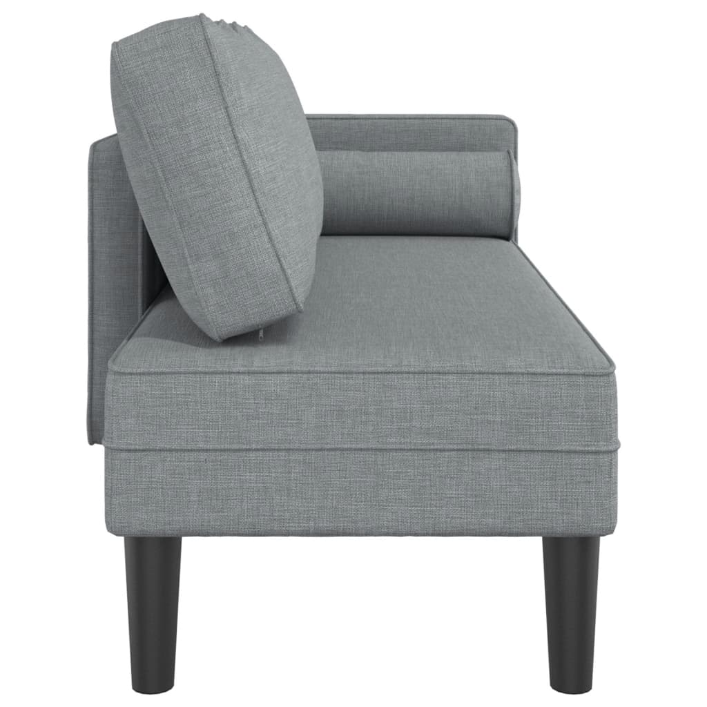 vidaXL Chaise longue avec coussins gris clair tissu