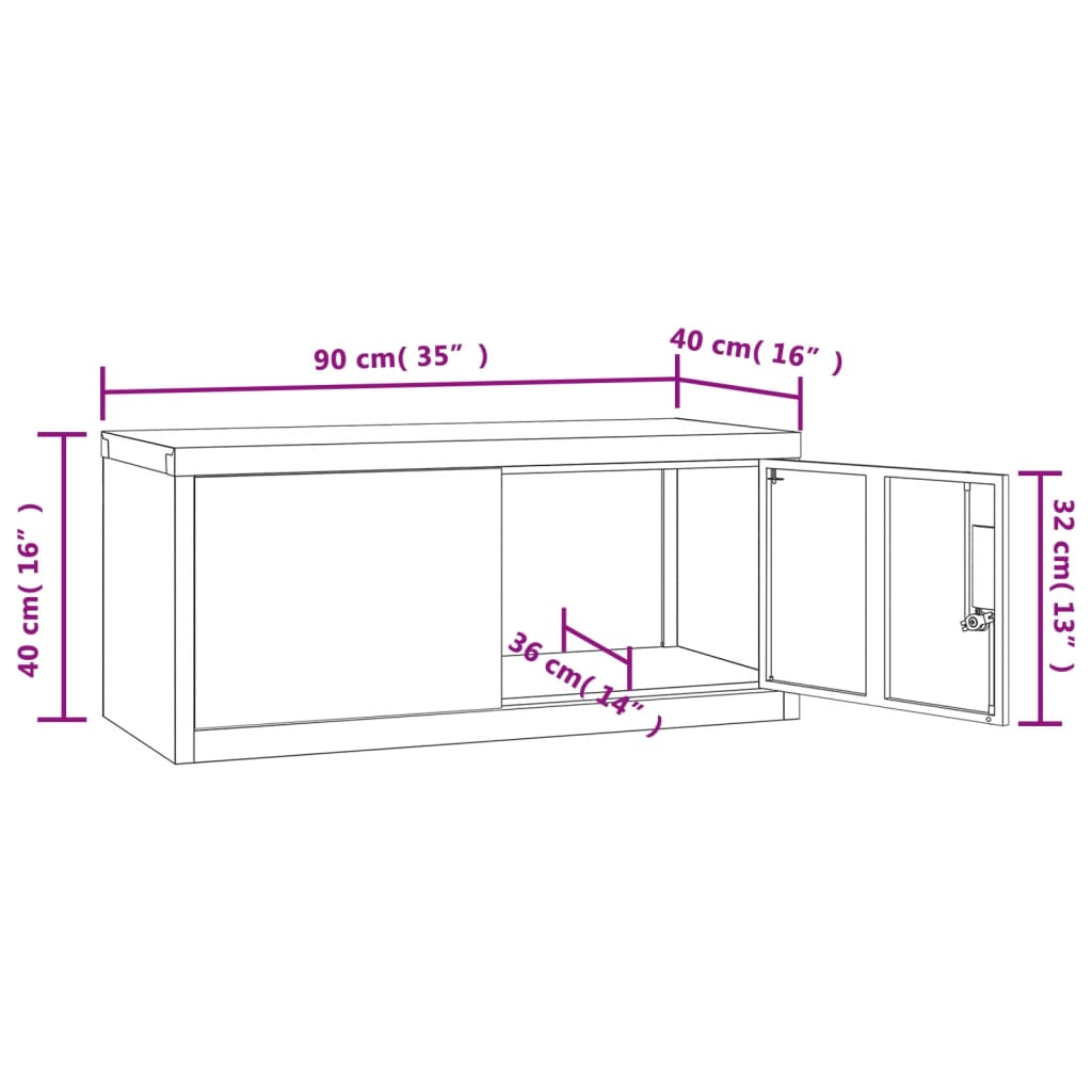 vidaXL Classeur noir 90x40x145 cm acier