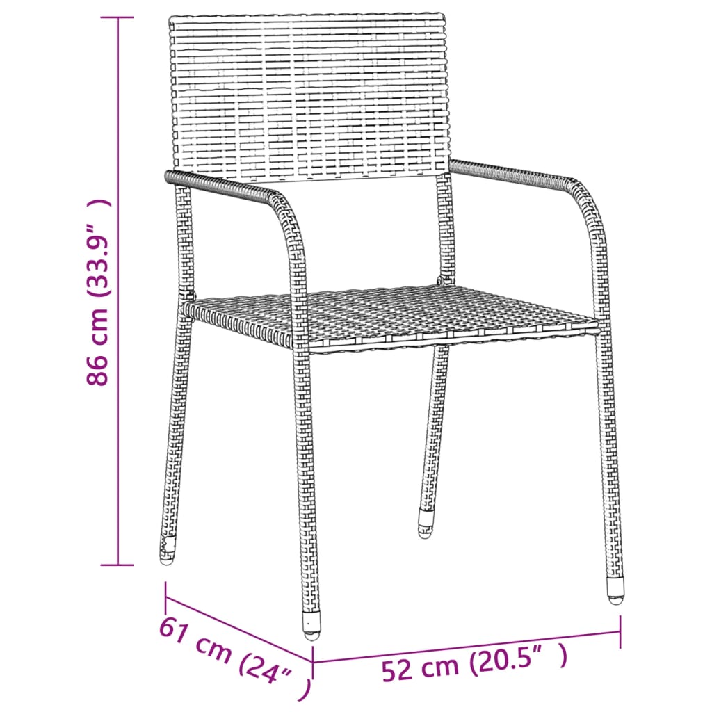 vidaXL Ensemble à manger d'extérieur 7 pcs Résine tressée Gris