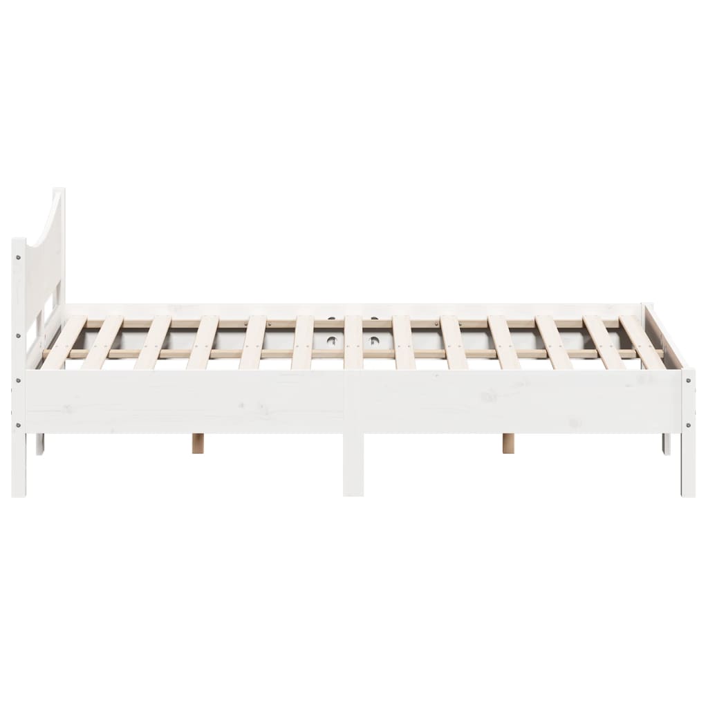 vidaXL Cadre de lit sans matelas blanc 150x200 cm bois de pin massif