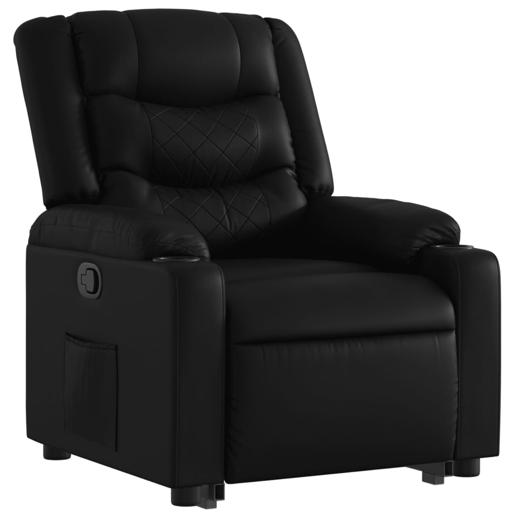 vidaXL Fauteuil inclinable Noir Similicuir