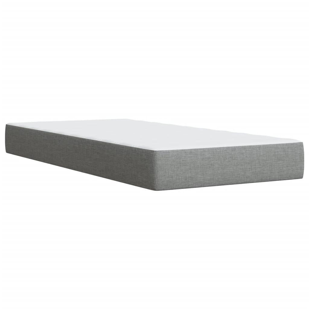 vidaXL Sommier à lattes de lit avec matelas Gris clair 90x200 cm Tissu