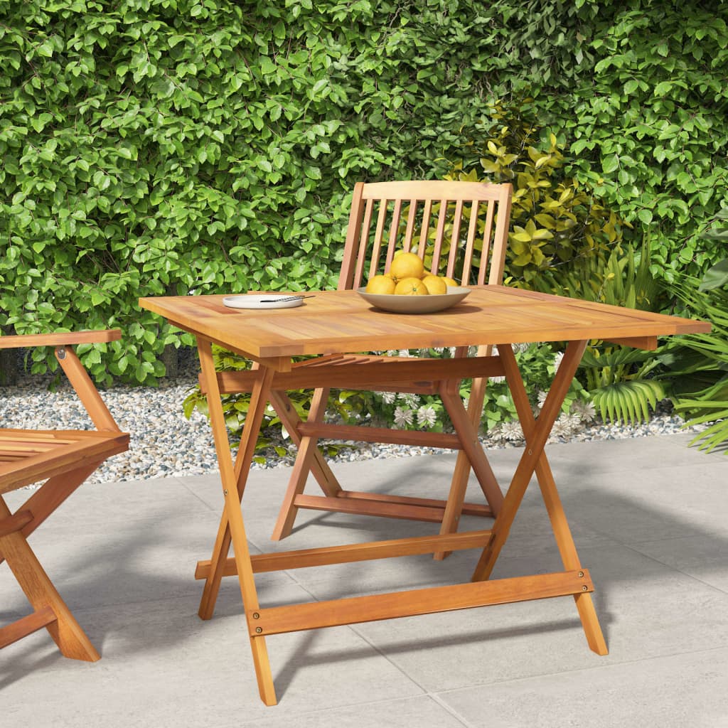 vidaXL Table pliable de jardin 90x90x75 cm bois d'acacia solide