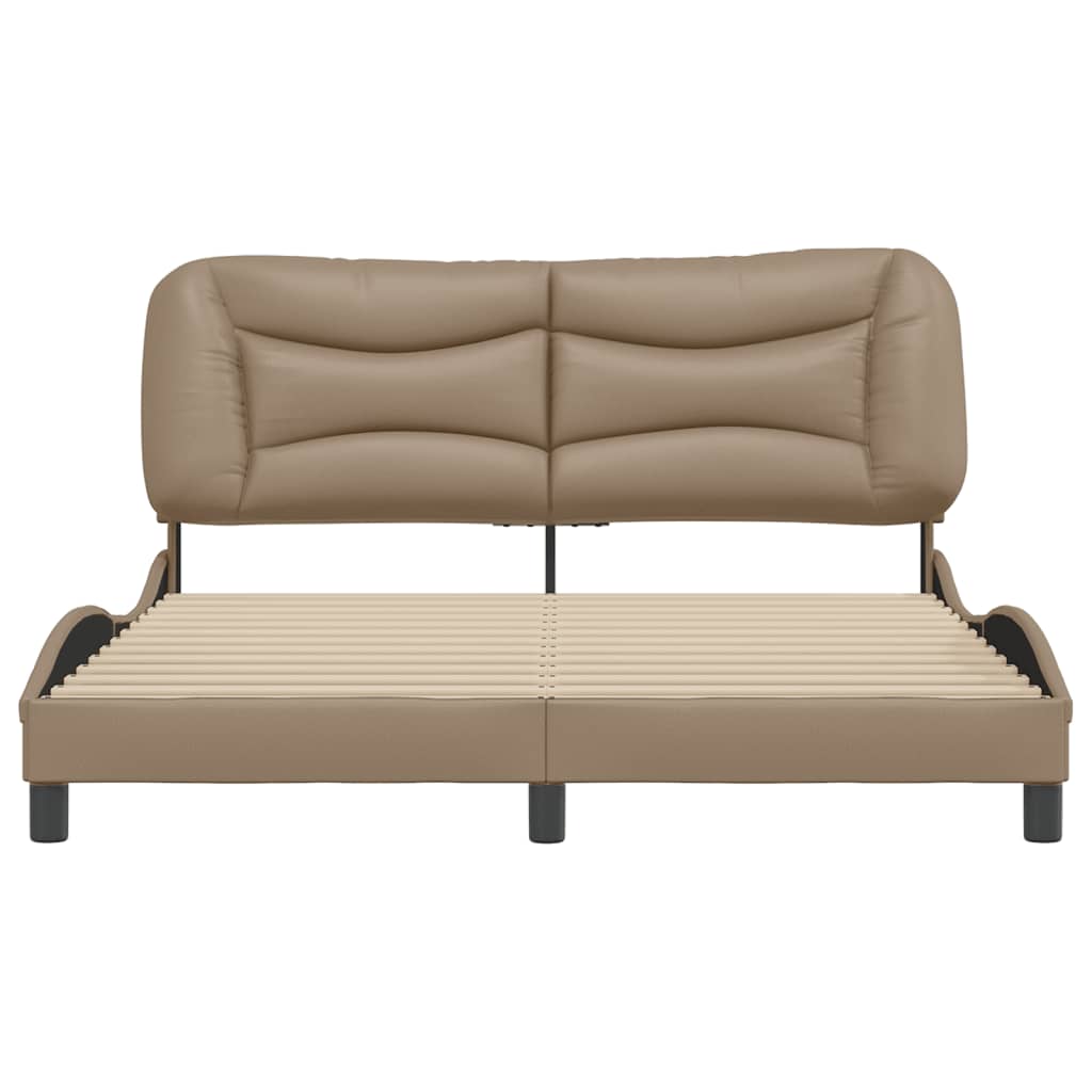 vidaXL Cadre de lit sans matelas cappuccino 160x200 cm similicuir