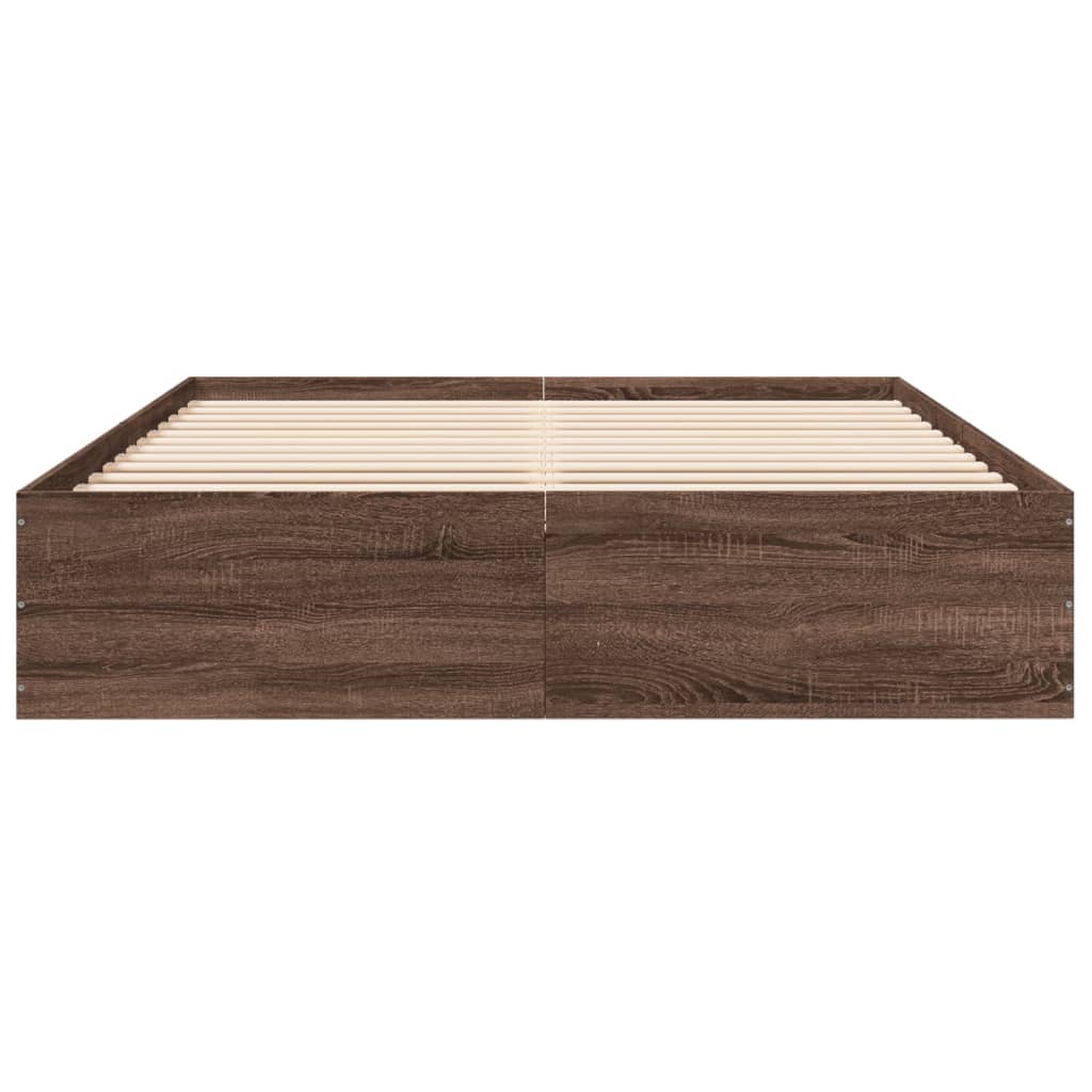 vidaXL Cadre de lit sans matelas chêne marron 150x200 cm