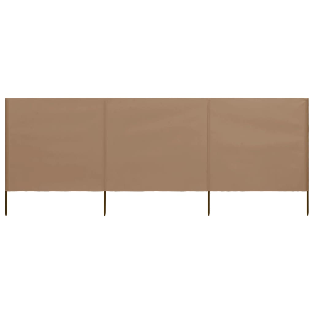 vidaXL Paravent 3 panneaux Tissu 400 x 120 cm Taupe