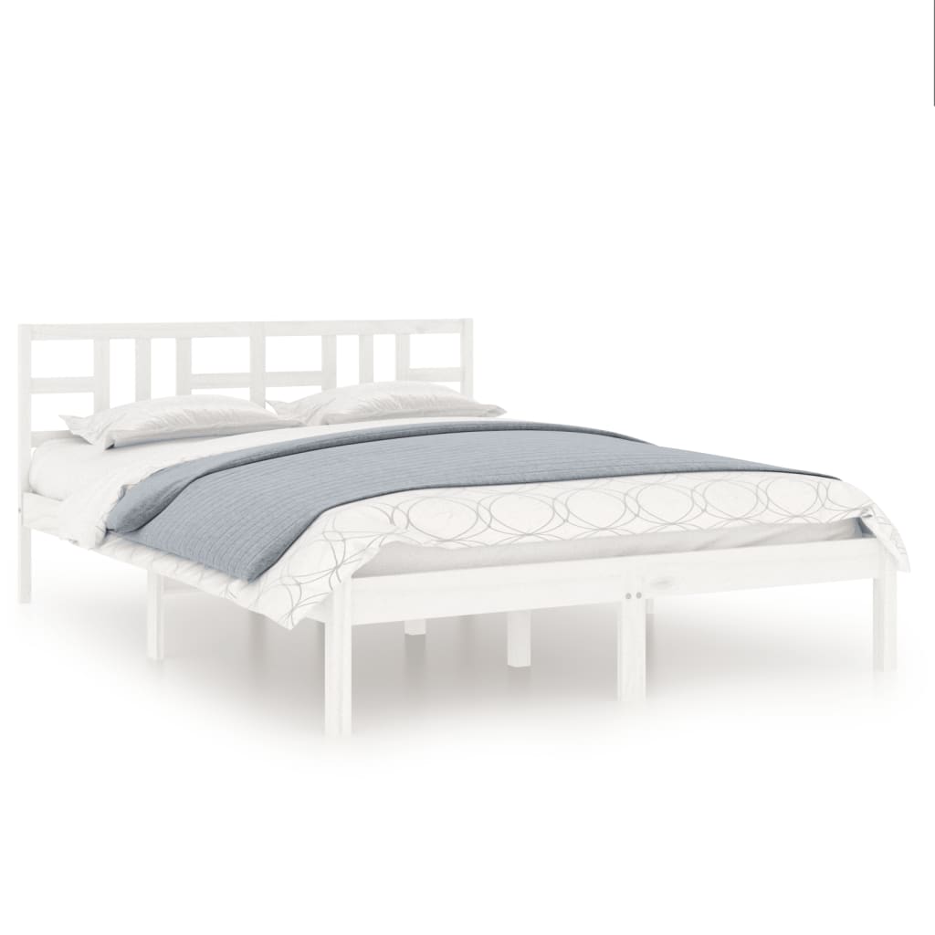 vidaXL Cadre de lit sans matelas blanc 180x200 cm bois massif