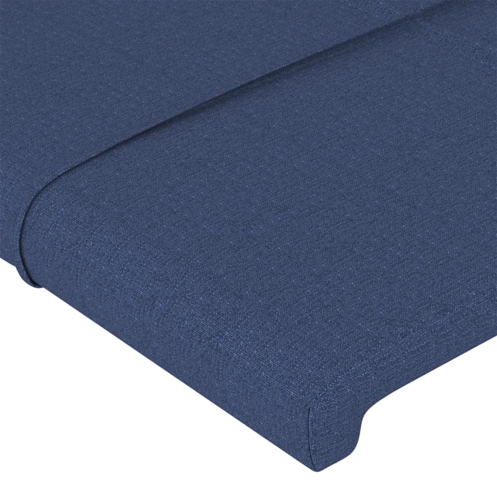 vidaXL Tête de lit avec oreilles Bleu 147x16x78/88 cm Tissu