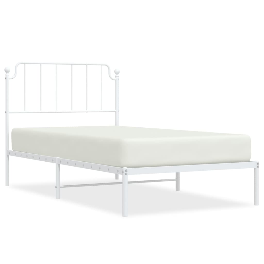 vidaXL Cadre de lit métal sans matelas et tête de lit blanc 100x190 cm