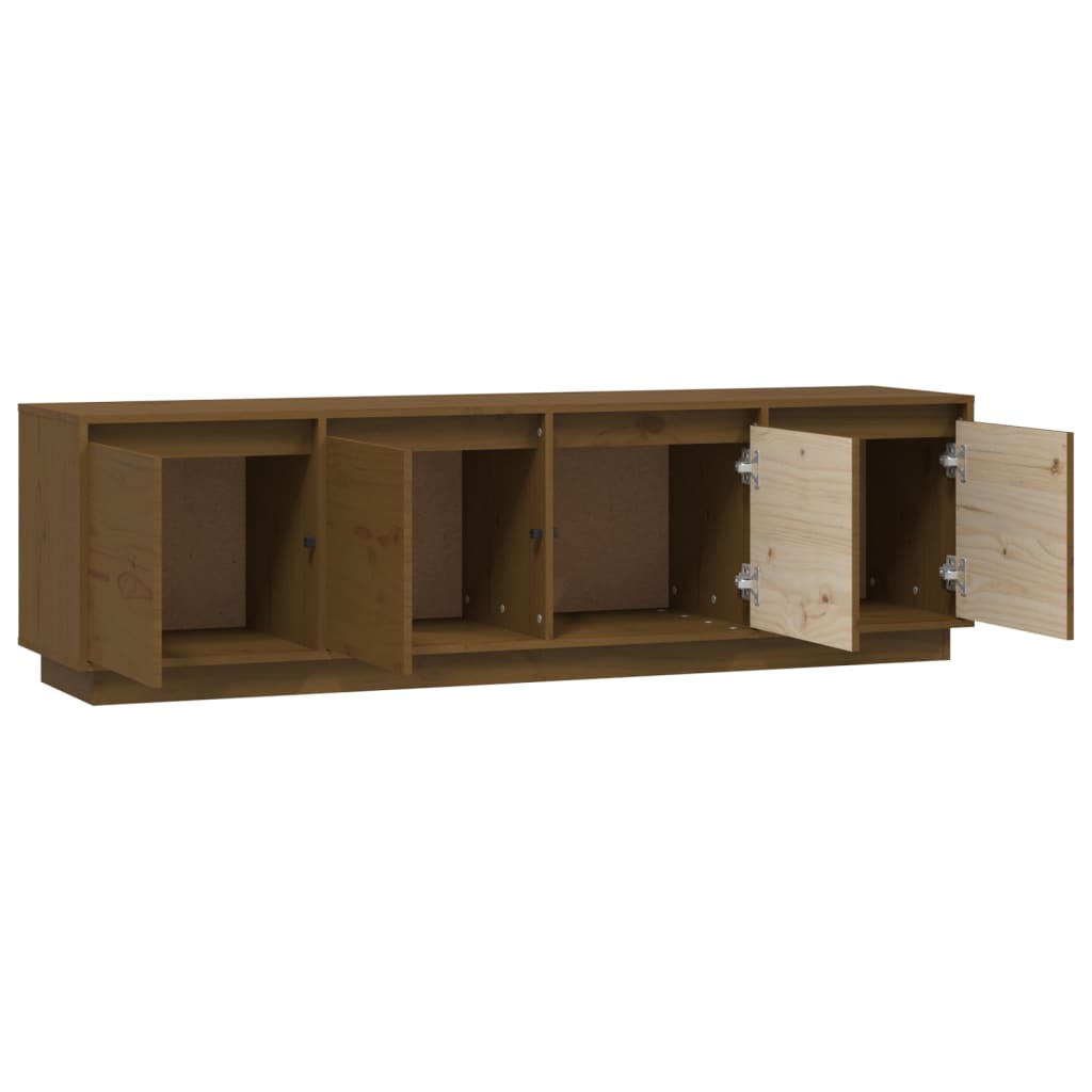 vidaXL Meuble TV Marron miel 156x37x45 cm Bois de pin massif