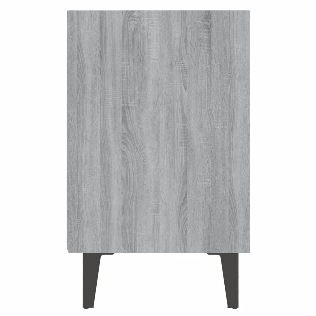 vidaXL Tables de chevet pieds en métal 2 pcs Sonoma gris 40x30x50 cm
