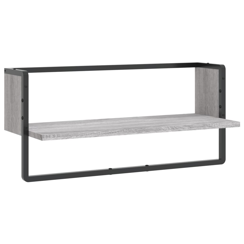 vidaXL Étagère murale avec barre sonoma gris 65x25x30 cm