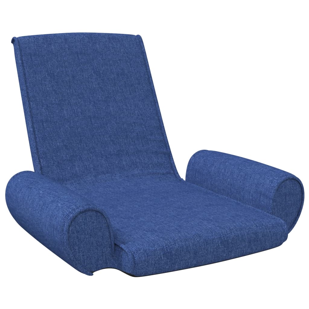 vidaXL Chaise pliable de sol Bleu Tissu