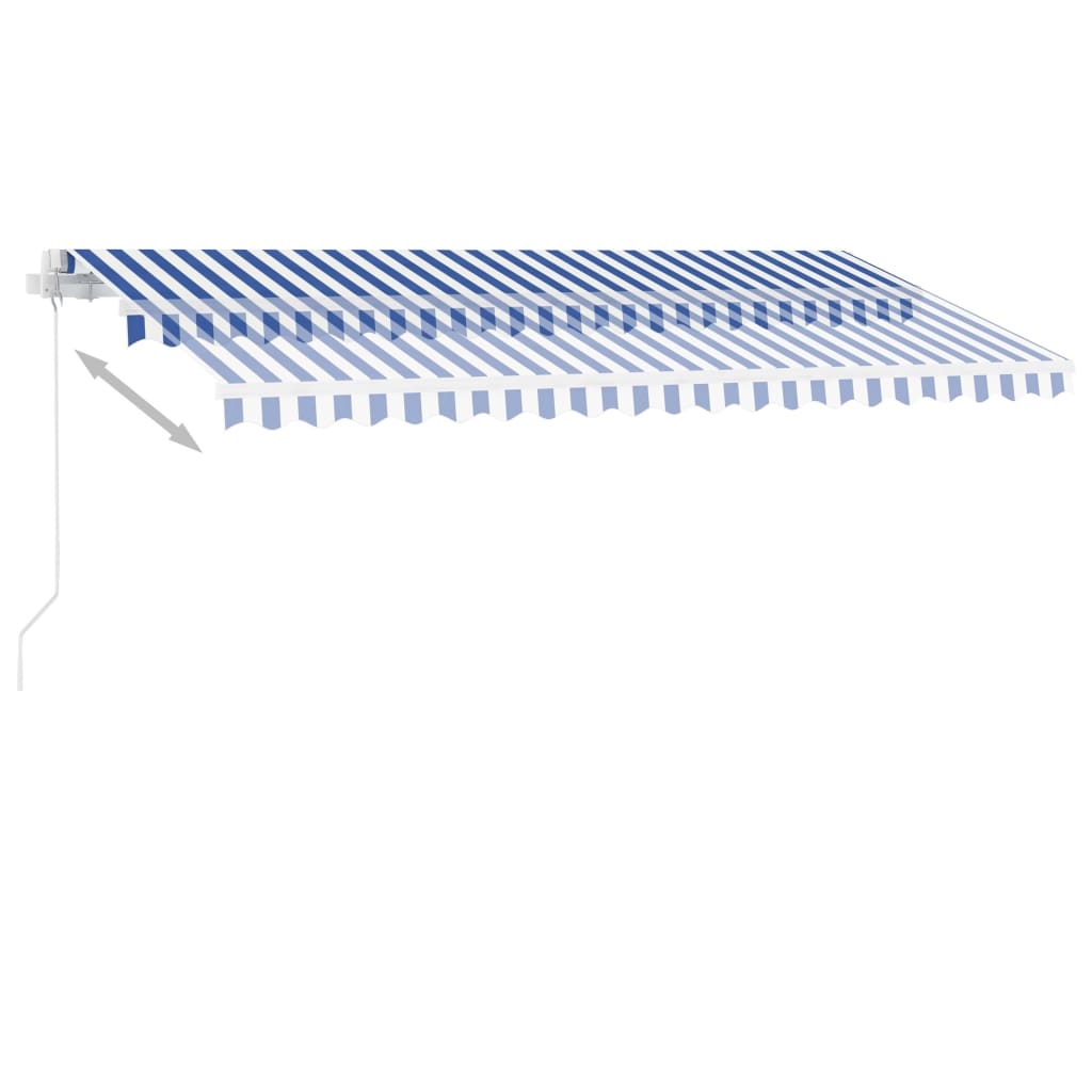 vidaXL Auvent manuel rétractable sur pied 400x350 cm Bleu/Blanc