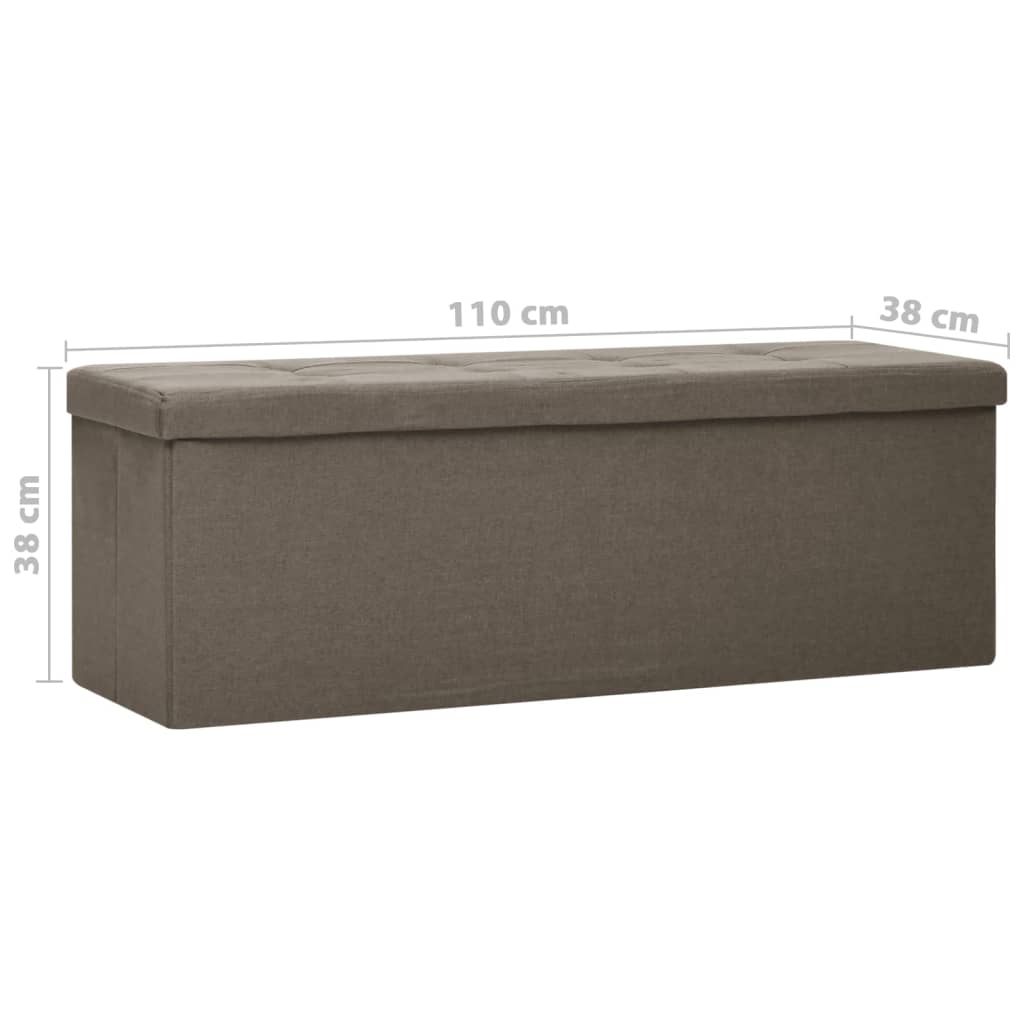 vidaXL Banc de rangement pliable Marron Faux lin