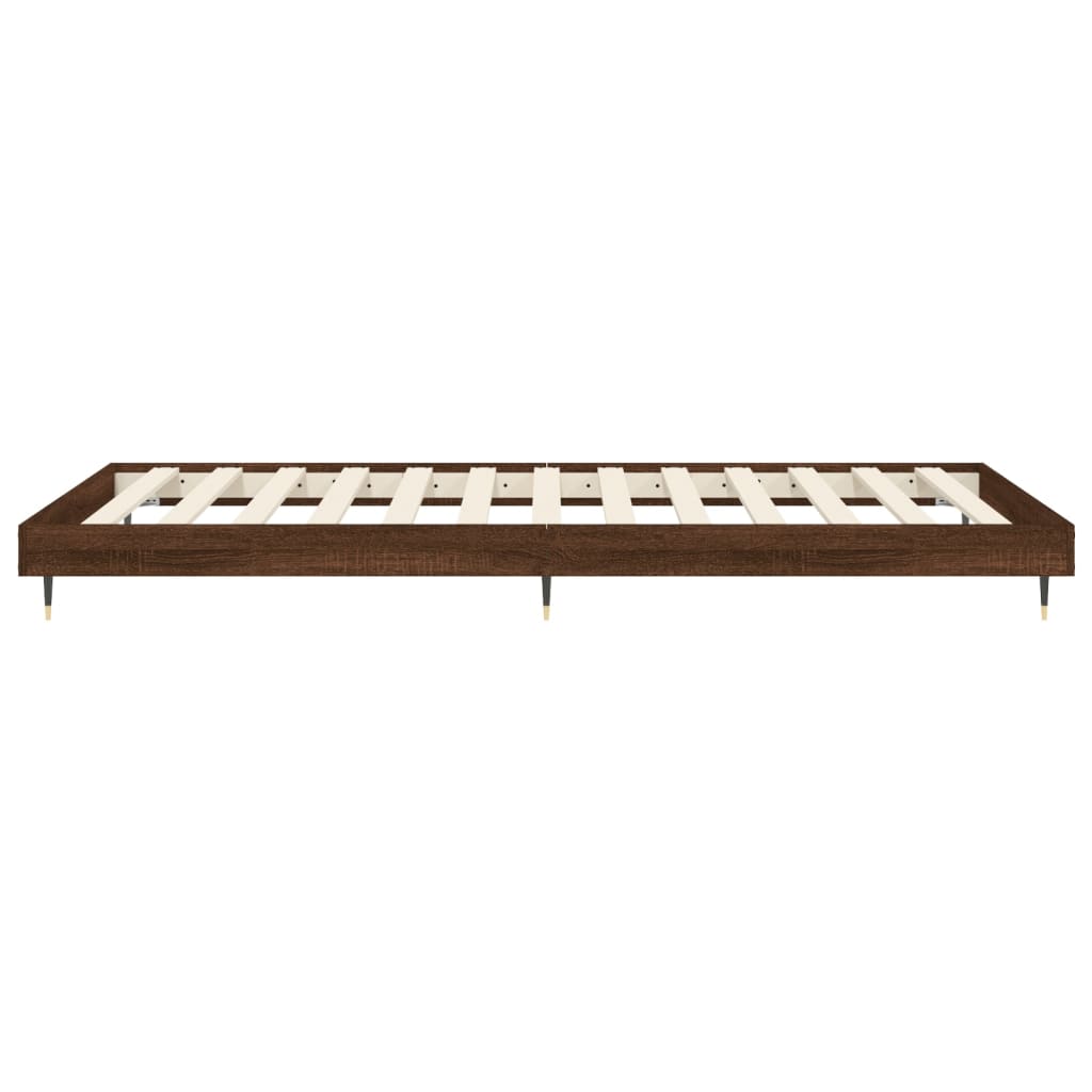 vidaXL Cadre de lit sans matelas chêne marron 90x200cm bois ingénierie