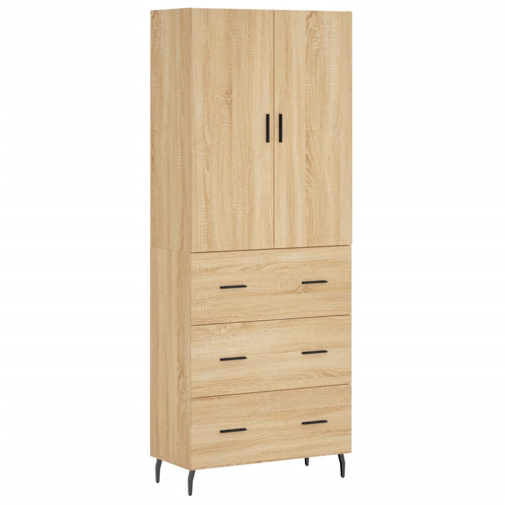 vidaXL Buffet haut Chêne sonoma 69,5x34x180 cm Bois d'ingénierie