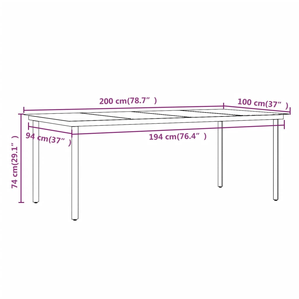 vidaXL Ensemble à manger de jardin et coussins 9pcs Gris/noir