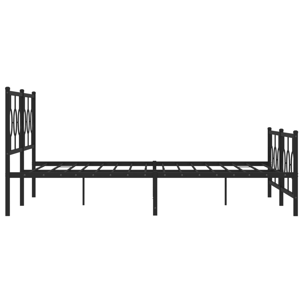 vidaXL Cadre de lit métal sans matelas avec pied de lit noir 193x203cm