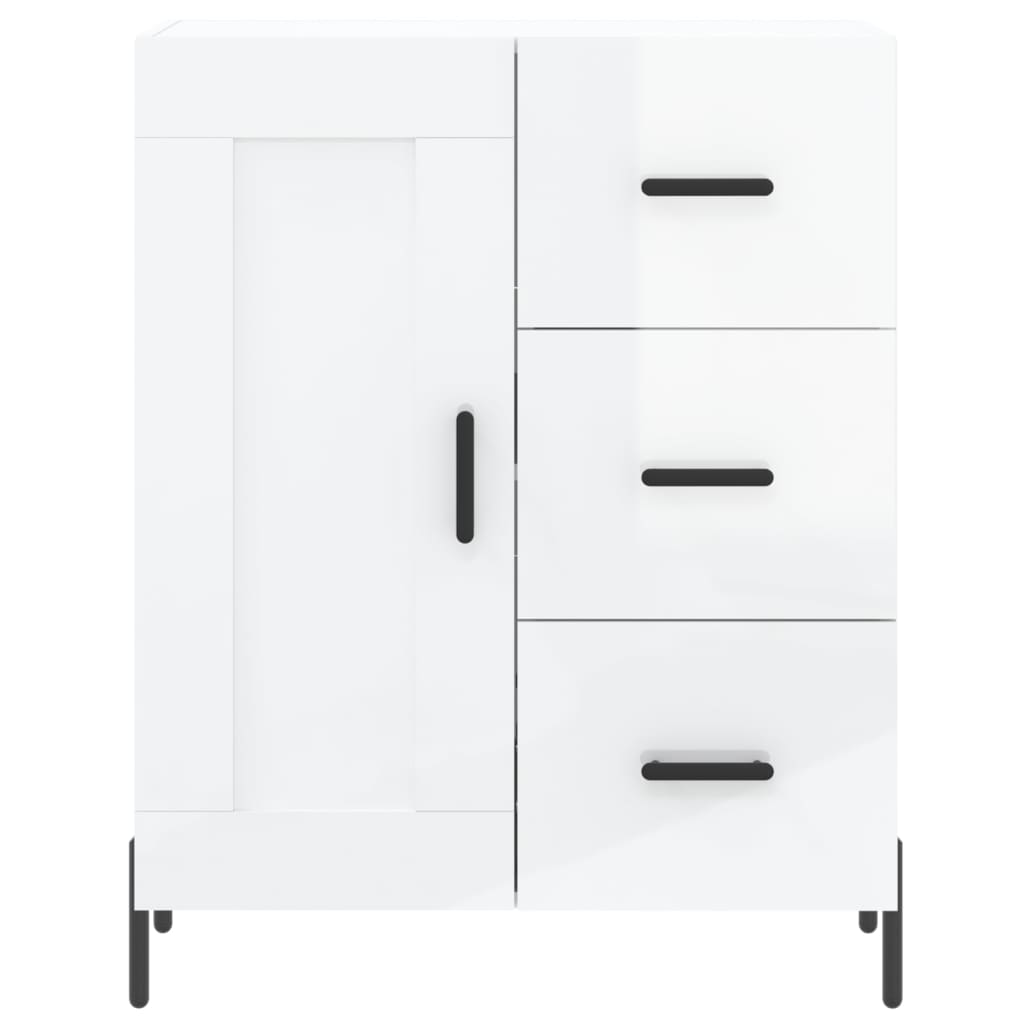 vidaXL Buffet Blanc brillant 69,5x34x90 cm Bois d'ingénierie