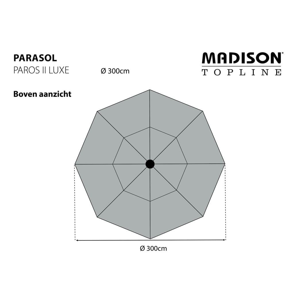 Madison Parasol Paros II Luxe 300 cm Écru