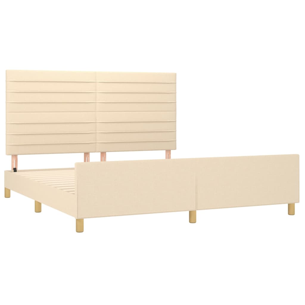 vidaXL Cadre de lit sans matelas crème 160x200 cm tissu