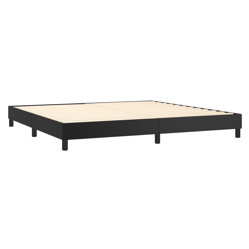 vidaXL Sommier à lattes de lit avec matelas Noir 200x200 cm Similicuir