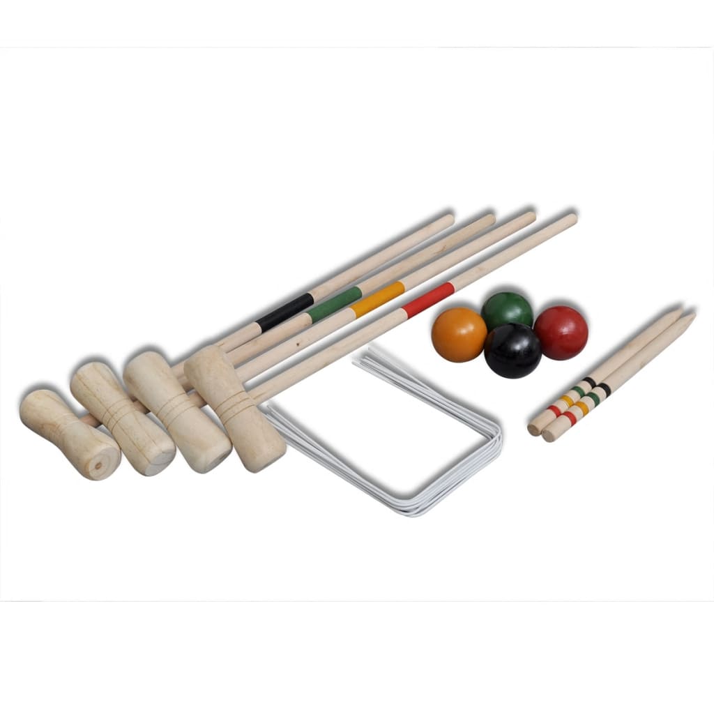 vidaXL Ensemble de croquet en bois pour 4 joueurs