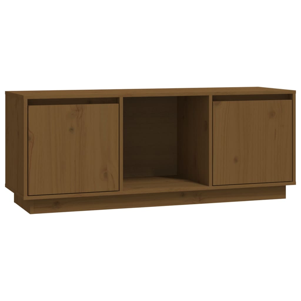 vidaXL Meuble TV Marron miel 110,5x35x44 cm Bois de pin massif