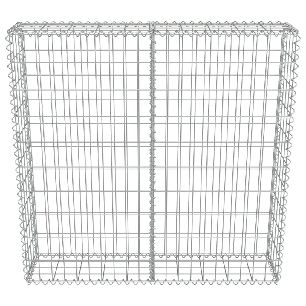 vidaXL Mur à gabion avec couvercles Acier galvanisé 100x20x100 cm