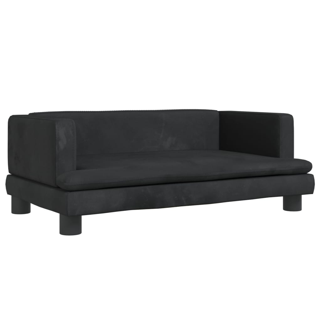 vidaXL Canapé pour enfants noir 80x45x30 cm velours