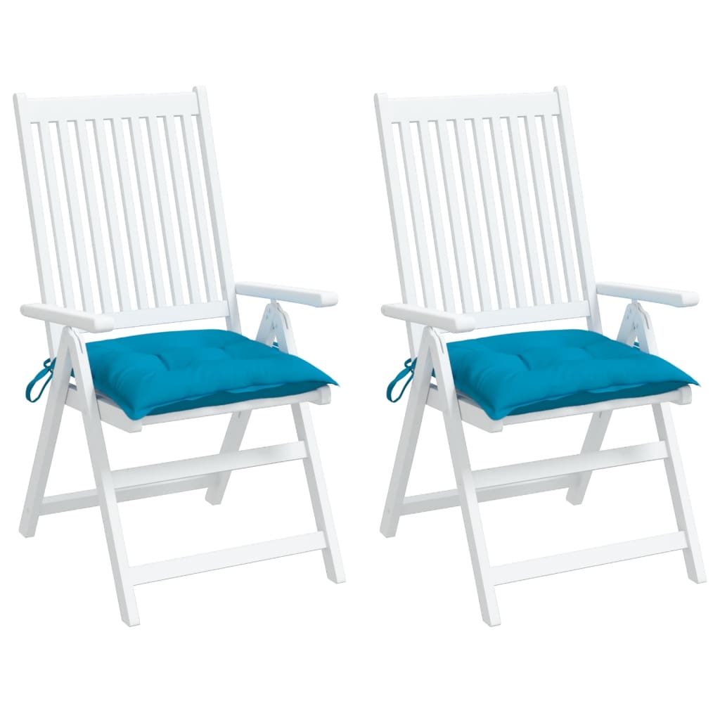 vidaXL Coussins de chaise lot de 2 bleu clair 40x40x7 cm tissu oxford