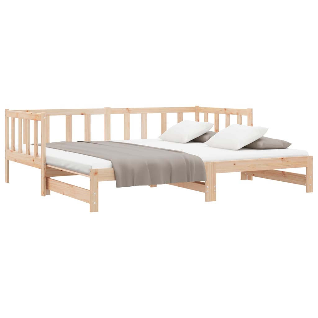 vidaXL Lit de jour et lit gigogne sans matelas 90x190 cm bois massif