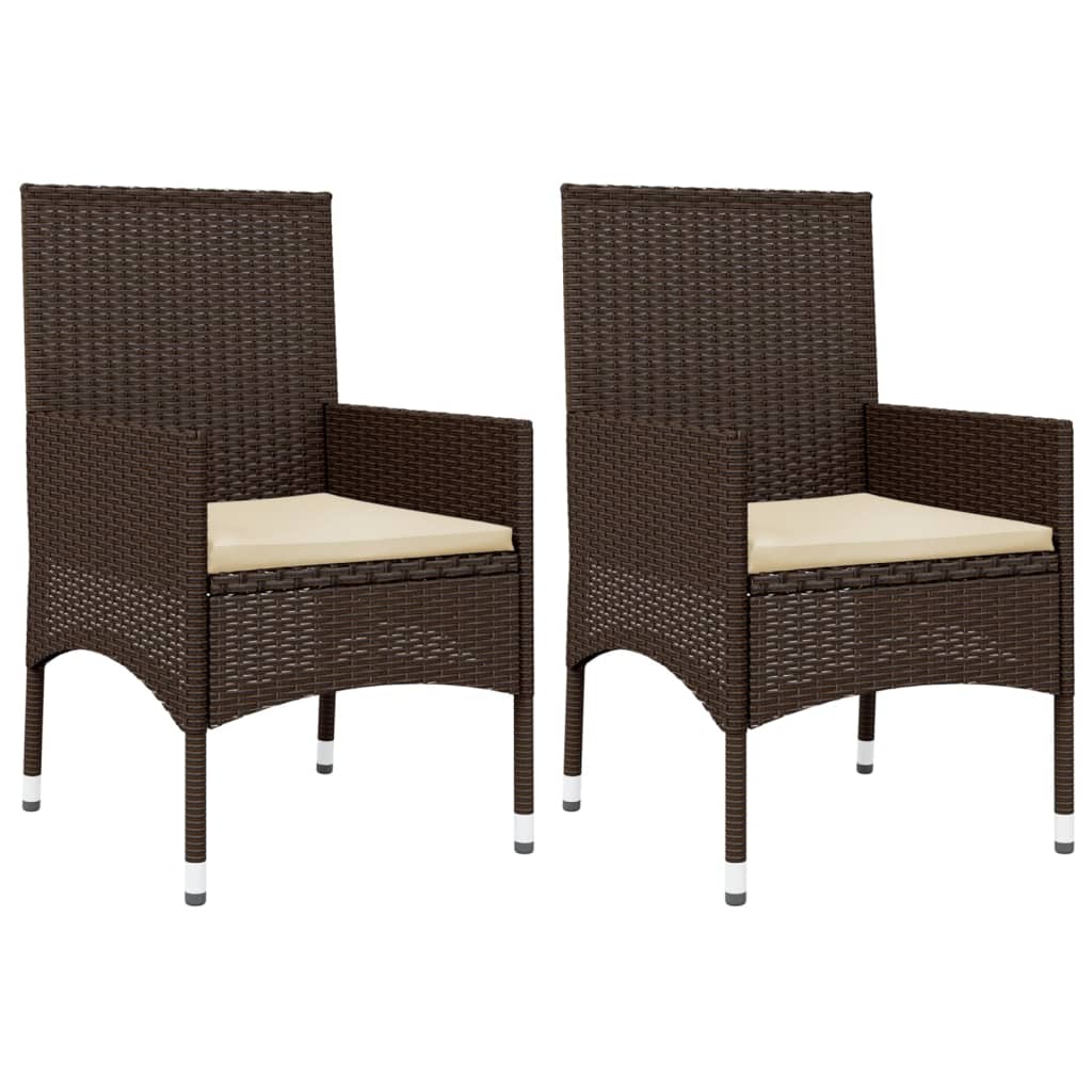 vidaXL Salon de jardin 4 pcs avec coussins Marron Résine tressée