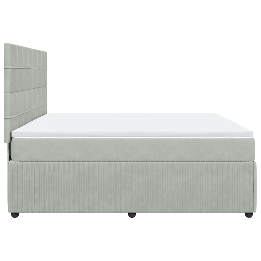 vidaXL Sommier à lattes de lit et matelas Gris clair 180x200cm Velours