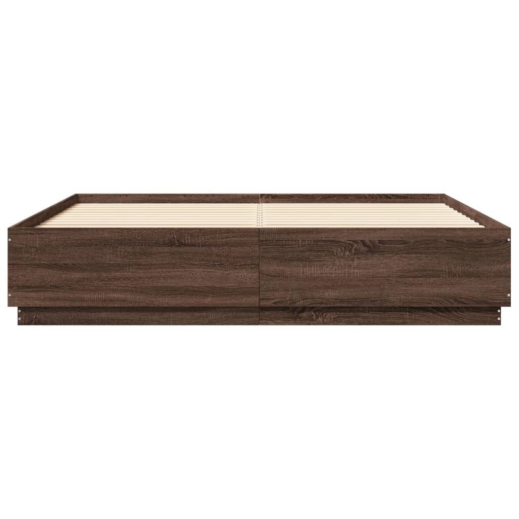 vidaXL Cadre de lit sans matelas chêne marron 180x200 cm