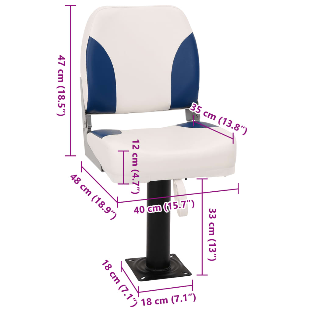 vidaXL Sièges de bateau lot de 2 avec piédestal pivotant à 360°