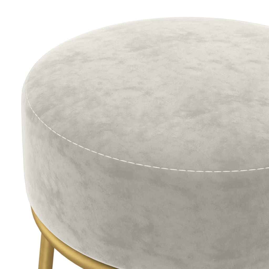 vidaXL Tabouret rond Gris clair Velours