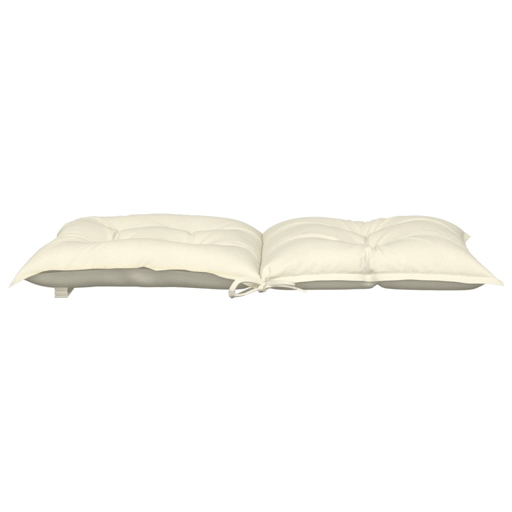 vidaXL Coussins de chaise de jardin à dossier bas lot de 2 crème