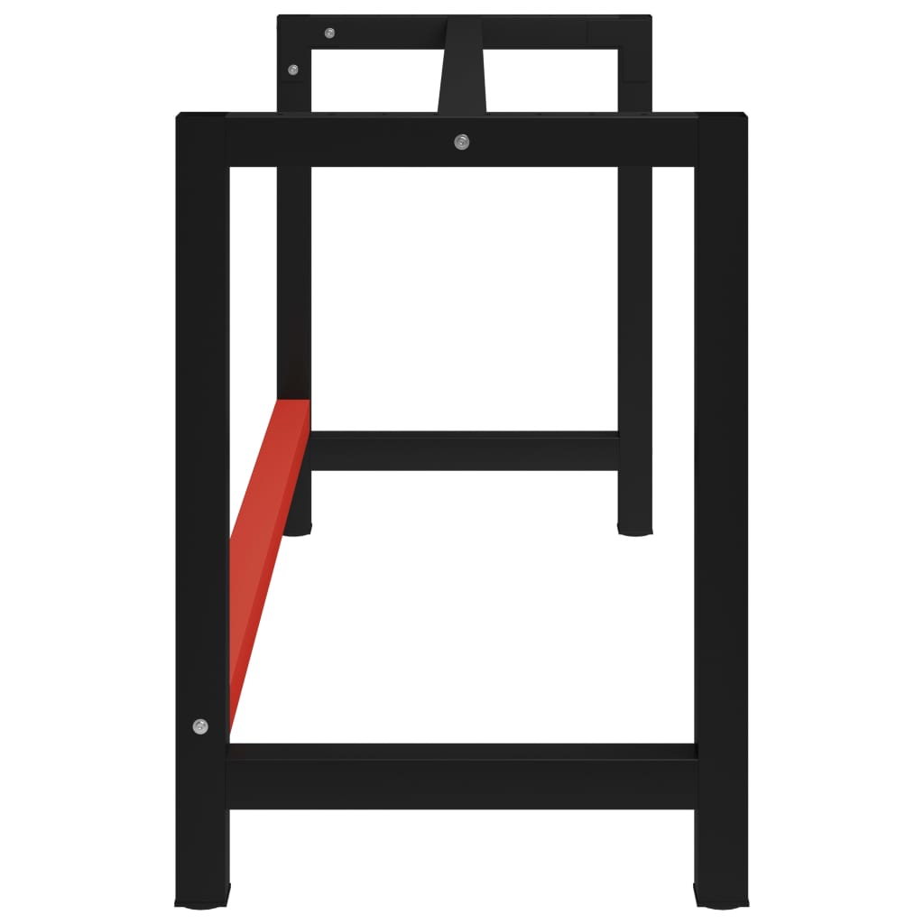 vidaXL Cadre de banc de travail Métal 150x57x79 cm Noir et rouge