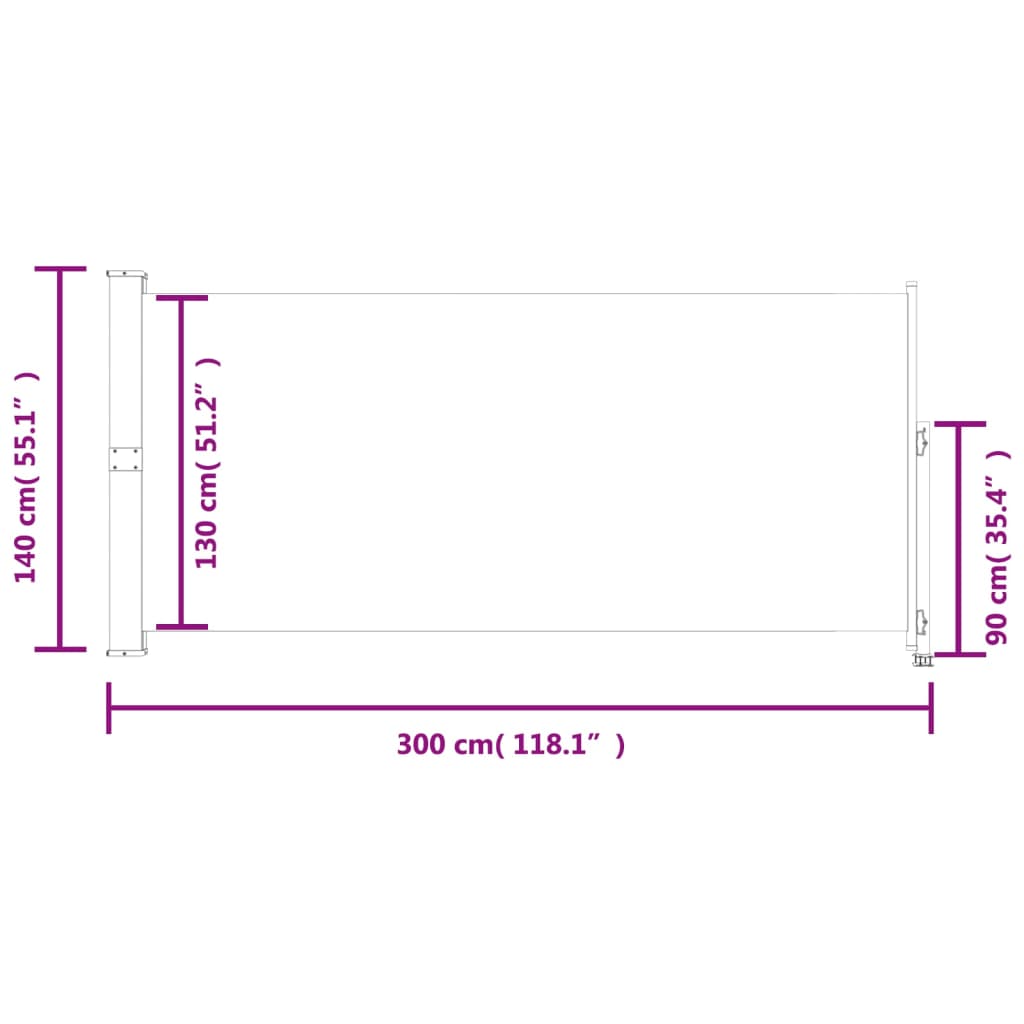 vidaXL Auvent latéral rétractable de patio 140x300 cm Bleu