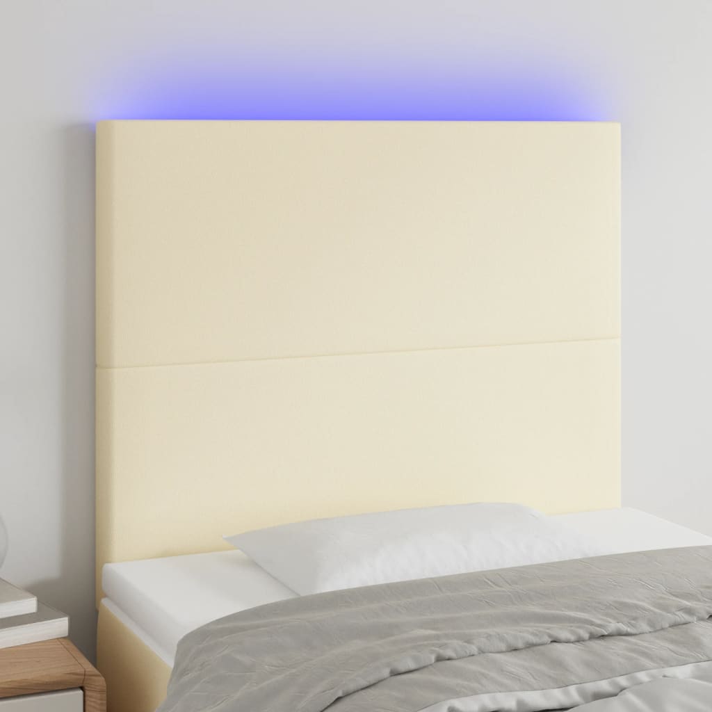 vidaXL Tête de lit à LED Crème 100x5x118/128 cm Similicuir