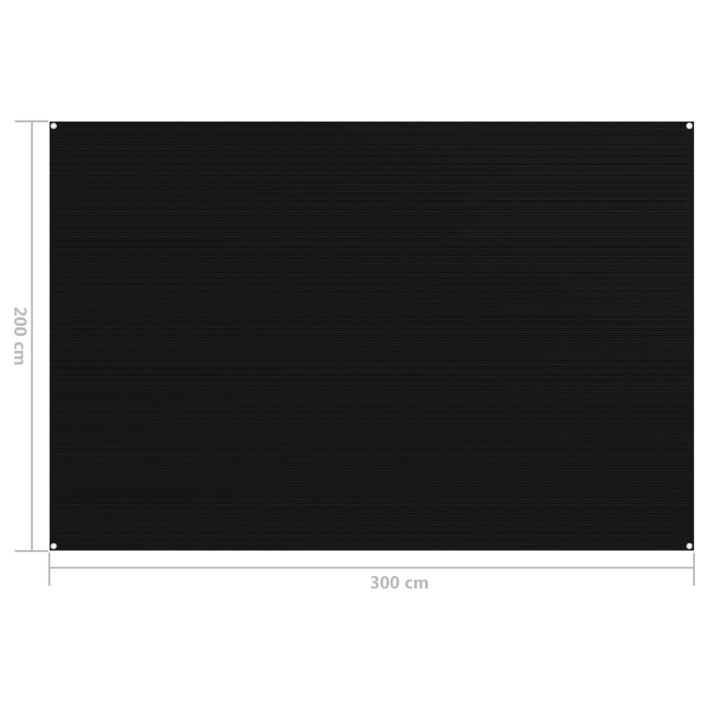 vidaXL Tapis de tente 200x300 cm Noir