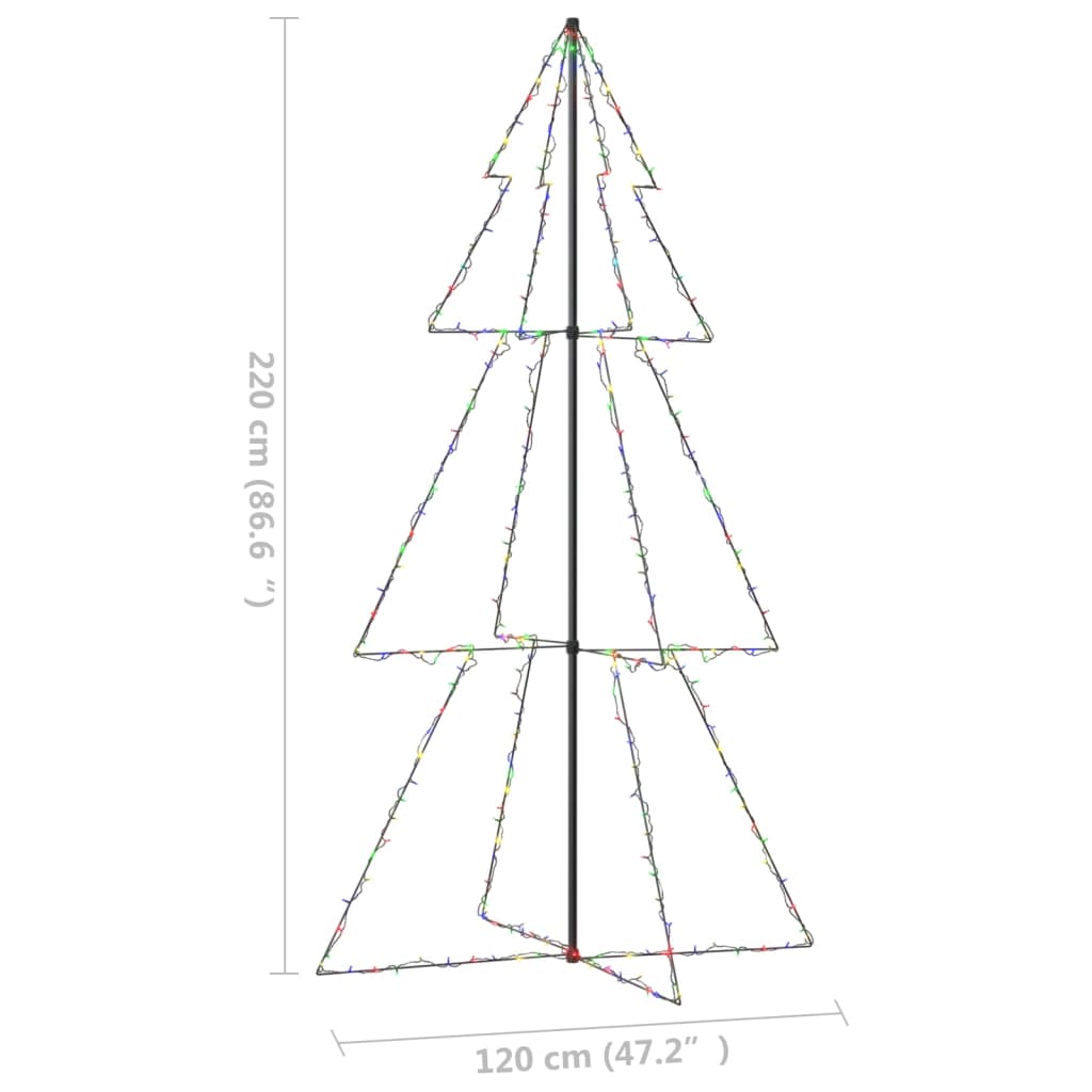 vidaXL Arbre de Noël cône 300 LED d'intérieur/d'extérieur 120x220 cm