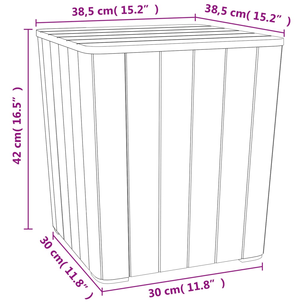 vidaXL Table de jardin avec couvercle amovible marron polypropylène