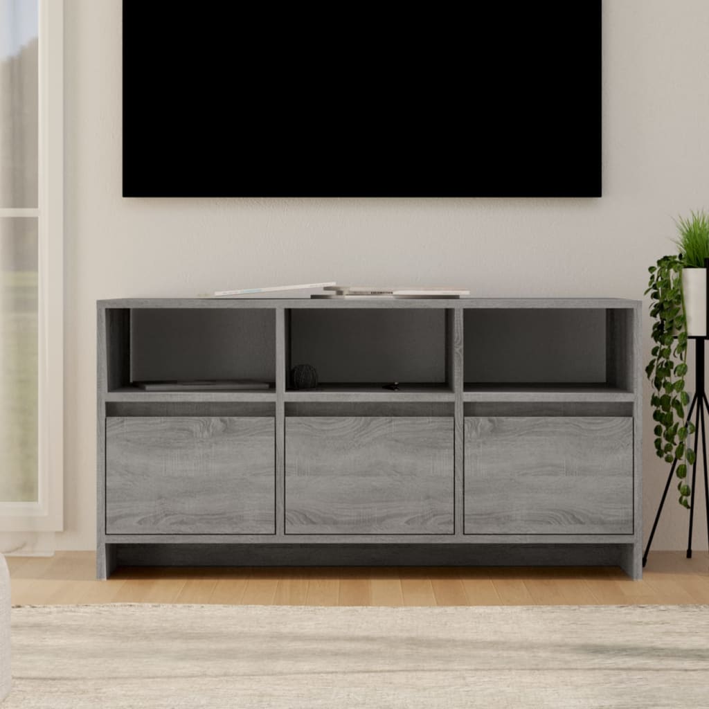 vidaXL Meuble TV Sonoma gris 102x37,5x52,5 cm Bois d'ingénierie