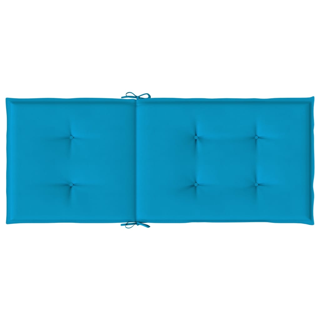 vidaXL Coussins de chaise de jardin à dossier haut lot de 4 bleu tissu