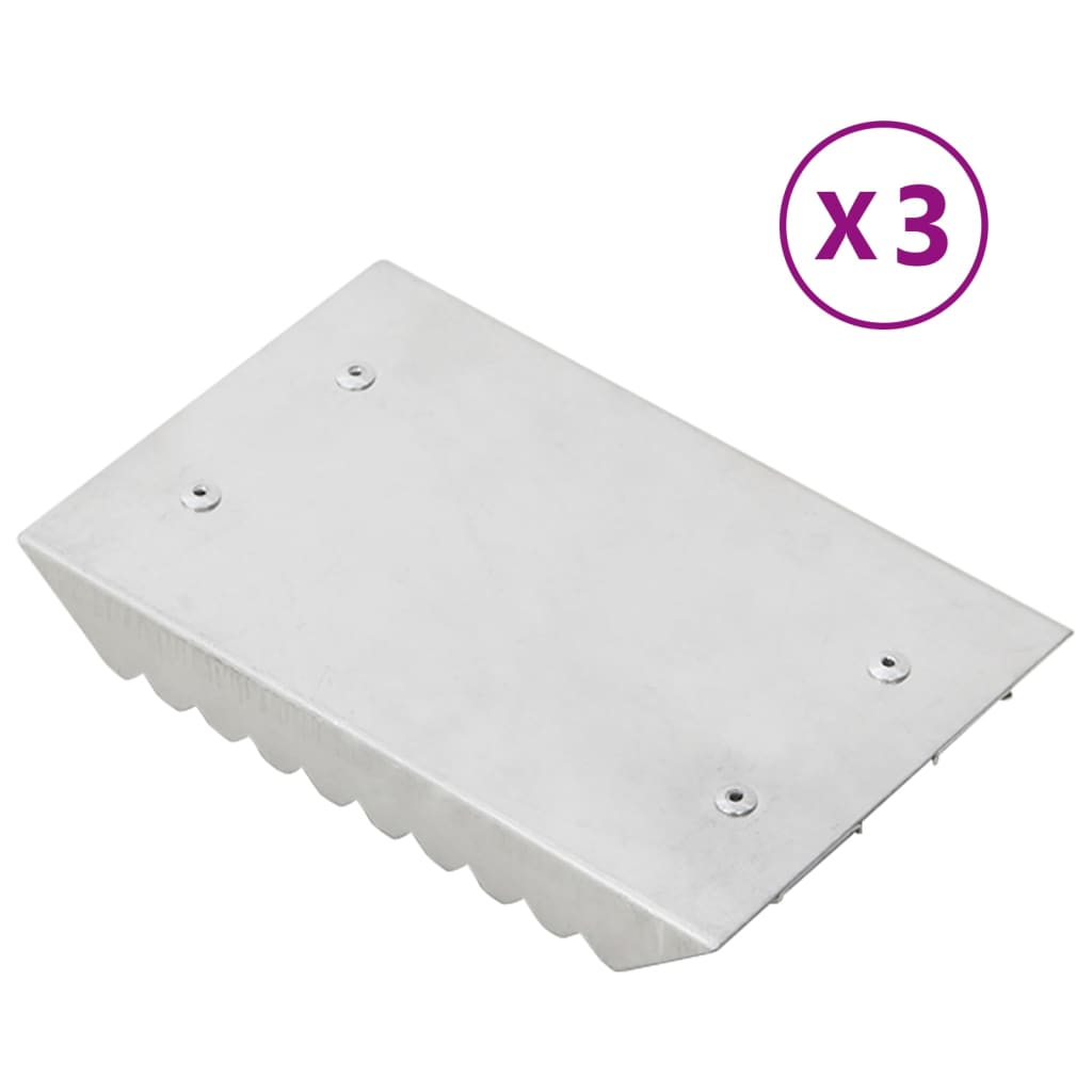 vidaXL Étrilles 3 pcs argenté aluminium